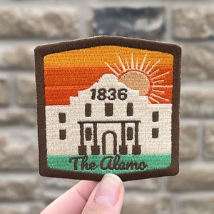 Alamo Full Embroidered Iron On Patch, Alamo Souvenir, Texas Souvenir, Texas Patch, San Antonio, Embroidered Travel Patch, Backpack Accessory