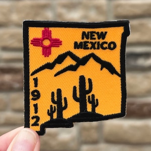 New Mexico Embroidered Iron On Patch, New Mexico Souvenir, Albuquerque Souvenir, States Iron On Patch, Embroidered Travel Patch, Backpack