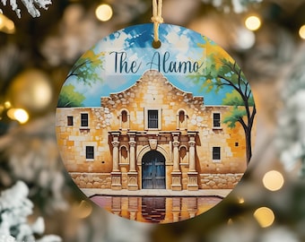 Texas Alamo Christmas Ornament: San Antonio Ceramic Keepsake