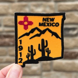 New Mexico Embroidered Iron On Patch, New Mexico Souvenir, Albuquerque Souvenir, States Iron On Patch, Embroidered Travel Patch, Backpack