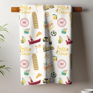 Italian Vibes-theedoek: keukendecor La Dolce Vita, cadeau voor fijnproevers