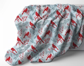 Bird Lover Lightweight Velveteen Plush Throw Blanket, Blue Room Decor Bird Watcher Nature Housewarming Gift Christmas Holiday Home Accessory