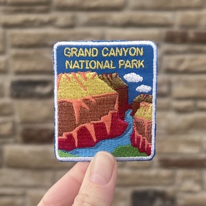 Grand Canyon National Park Embroidered Iron or Sew On Patch, Applique for Clothing Jacket Jeans Backpack, Colorado River, Arizona, Travel