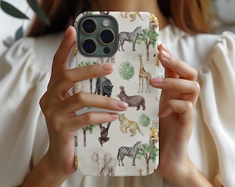 African Safari Animals Pattern phone Case | Jungle Wildlife Phone Case