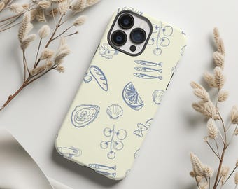 Amalfi Coast Food Phone Case, Nautical Sardine Lover Gift, iPhone Pro Max Plus, Pixel, Italian Summer Vacation, Aesthetic Mediterranean