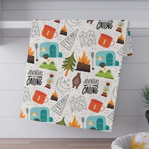 Camping Towels, Trailer Towels, Camper Decor, Trailer Decor, RV Accessories for Inside, Camping Kitchen Towels, Dish Towels, Camping Theme