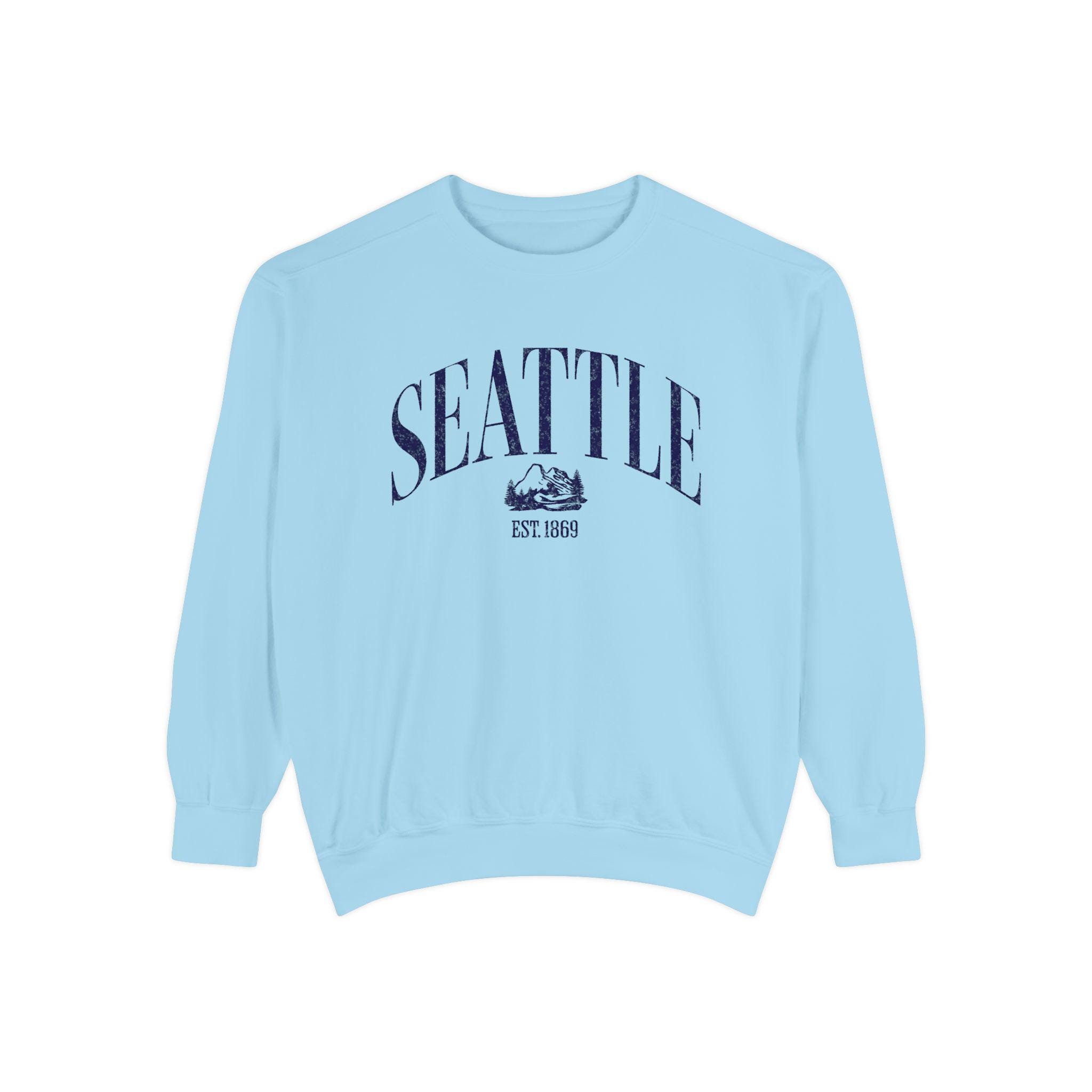 シャツ Seattle Comfort Colors Sweatshirt, Oversize Unisex Vintage Style