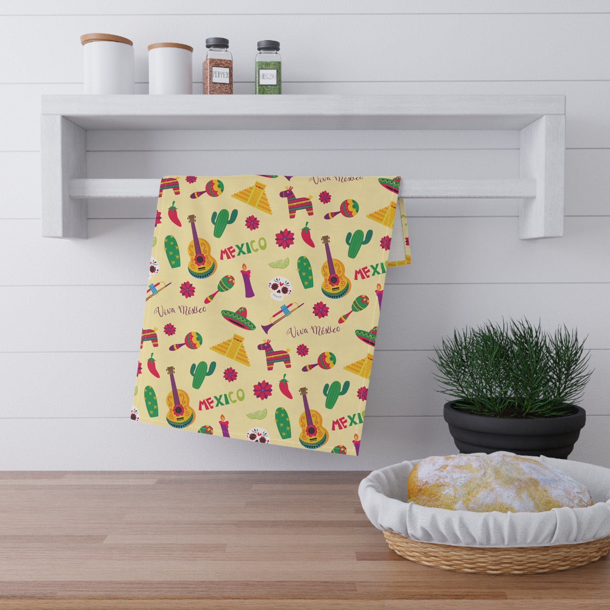 Mexikanische Geschirrtücher-Set – Bunte Baumwolltücher 45,7x66 Cm Für Cinco De Mayo, Dia De Los Muertos & Küchendeko