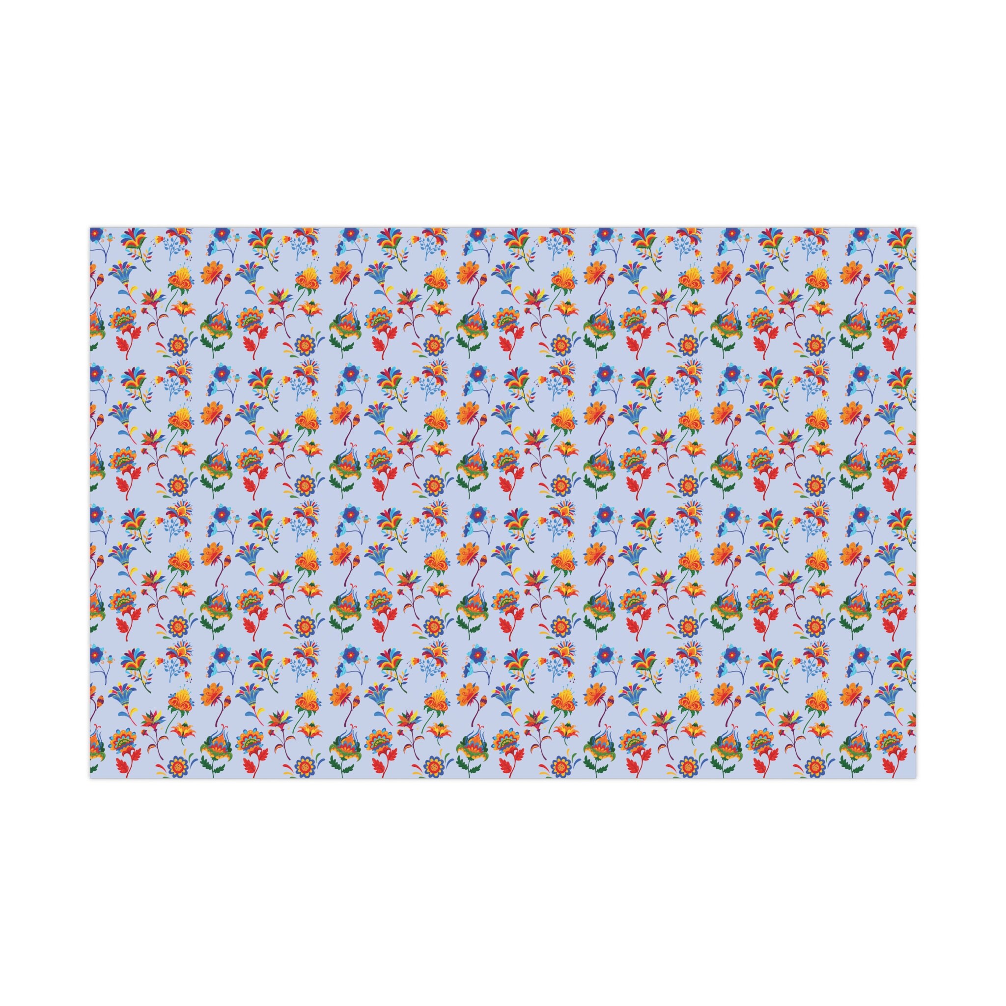 Mexican Folk Art Colorful Wrapping Paper Roll and Sheets, Floral Fiesta ...