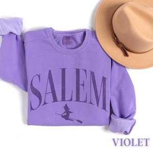 Salem Massachusetts Comfort Colors Sweatshirt, Halloween Gift, Crewneck Pullover Sweater, Travel Souvenir Tee, Witch Trials, Girls Trip
