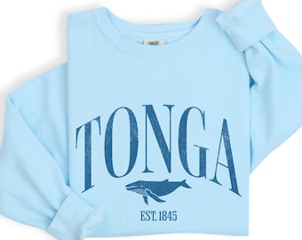 Tonga Whale Crewneck Sweatshirt | Nautical Island Pullover