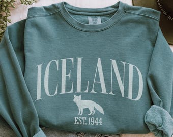 Iceland Arctic Fox Graphic Sweatshirt, Trendy Travel Destination Gift, Vacation Pullover, Unixes Crewneck Sweater, North Europe Souvenir