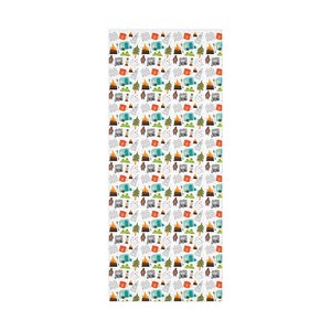 May include: White rectangular towel with a repeating pattern of camping-themed illustrations. The design includes campfires, tents, trees, RVs, mugs, and the text "Adventure Calling" in black. The towel is perfect for outdoor enthusiasts.