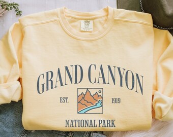 Grand Canyon National Park Sweatshirt, Scenic Mountain Logo Crewneck