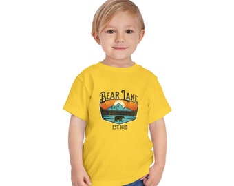 Black Printed Bear Lake Utah T-Shirt