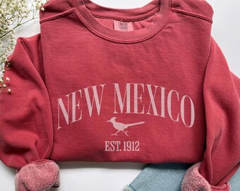 New Mexico Comfort Colors Crewneck Pullover Sweatshirt, Roadrunner T Shirt, Desert Girl Tshirt, College Student Gift, Travel Souvenir Tee