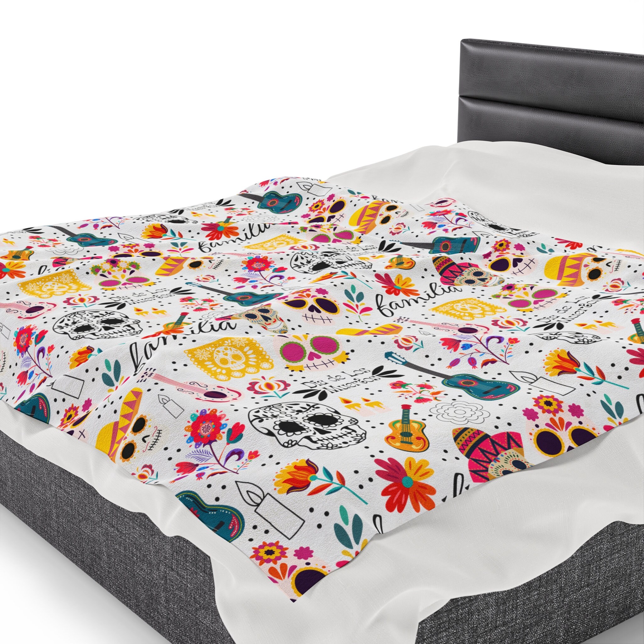 Black Cat Dia De Los Muertos Quilted Blanket NCU0DV1313