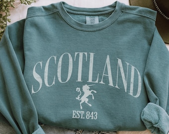 Scotland Unicorn Crest Sweatshirt, Scottish Highlands Sweater, Gift for Traveler