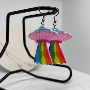 Kolczyki Alien Rainbow UFO