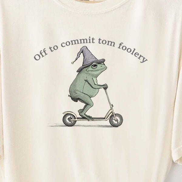Off to Commit Tom Foolery Comfort Colors Frog T-shirt: Funny Weirdcore Sarcastic Tee