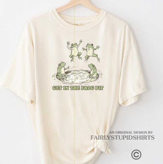Frog Pit Comfort Colors T-shirt: Funny Weirdcore Meme Tee Shirts