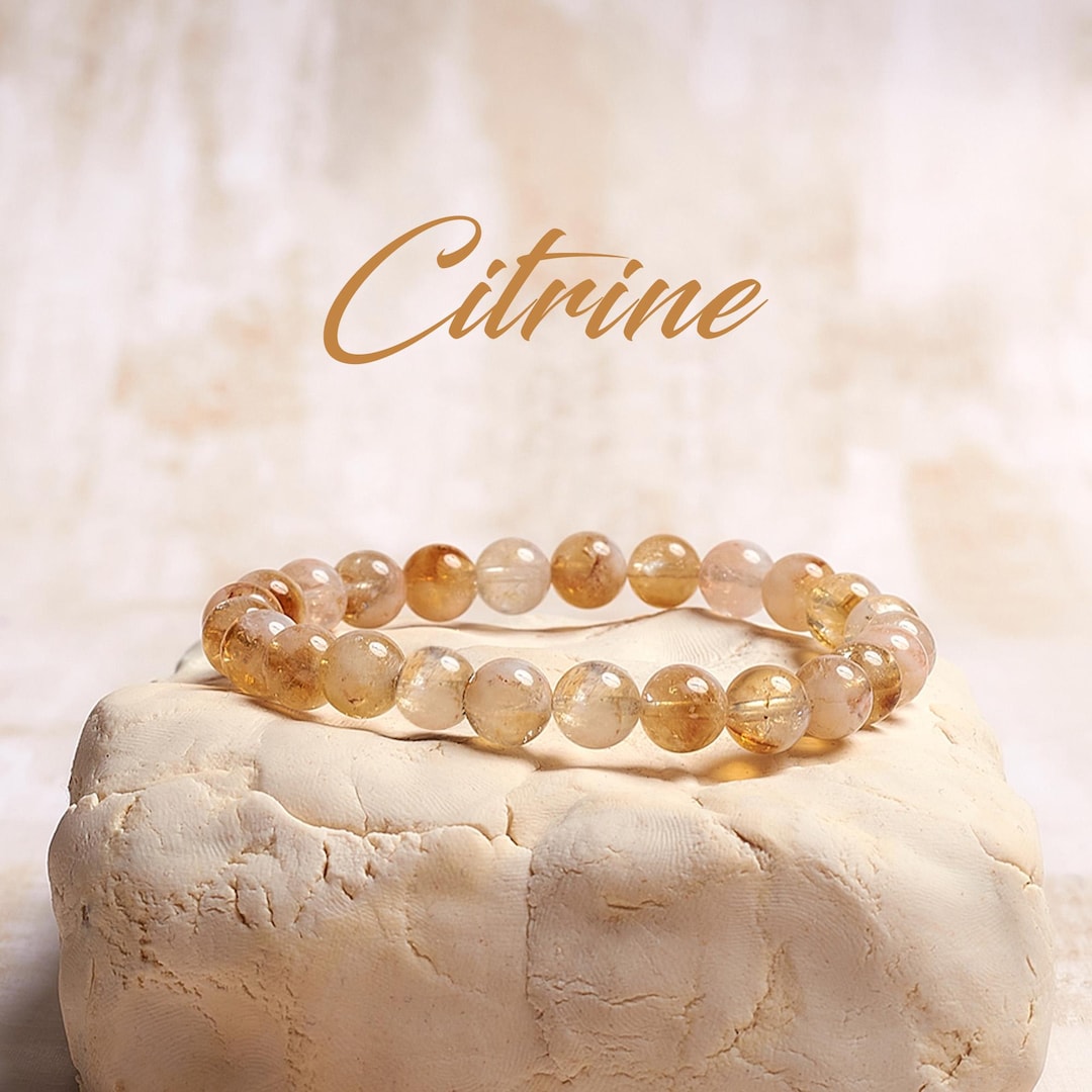 Natural Citrine Crystal Gemstone Handmade Healing Grounding Women Bracelet Gifts main image 1
