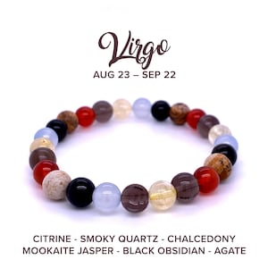 Virgo Crystal Bracelet, Healing Bracelet for Virgo, Virgo Zodiac Bracelet, Virgo Healing Crystals, Virgo Friendship Bracelet, Mens Bracelet