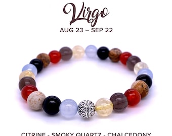 Virgo Crystal Bracelet, Healing Bracelet for Virgo, Virgo Zodiac Bracelet, Virgo Healing Crystals, Virgo Friendship Bracelet, Mens Bracelet