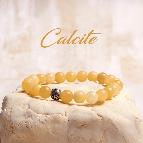 Calcite Bracelet, Crystal Bracelet, Healing Bracelet, Honey Calcite Bracelet, Raw Gemstone Bracelet, Stretch Bracelet, Friendship Bracelet