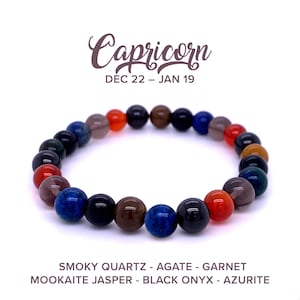 Capricorn Zodiac Bracelet, Capricorn Healing Crystals, Capricorn Birthday Gift, Gift for Capricorn Women, Zodiac Gift for Men, Gift For Her