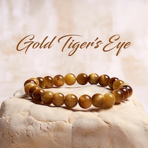Gold Tigers Eye Crystal Bracelet, Healing Crystal Bracelet, Protection Bracelet, Courage Bracelet, Grounding Bracelet, Confidence Bracelet