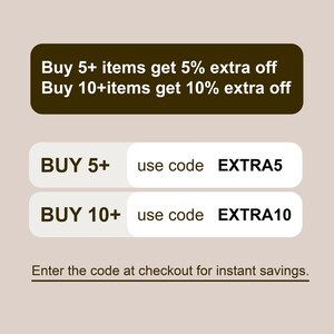 discount code
christmas sale
speacial christmas discount
buy 5+ items get 5% extra off use code EXTRA5
buy 10+ items get 10% extra off use code EXTRA10