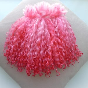 Mechones de Teeswater de 10 g (0,35 oz) con combinación de colores de San Valentín, de 18-20 cm (7-8 pulgadas) de largo, de lana suave teñida a mano, ideales para muñecas, muñecas artísticas, Blythe y muñecas BJD.