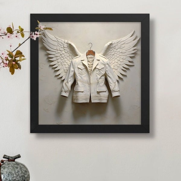 Angel Wings Art Print Taken Off Jacket Hanger Home Cute Delicate Grace Witch Graceful Décor Ethereal Beauty Wall by VanyaS DarkessentialsS