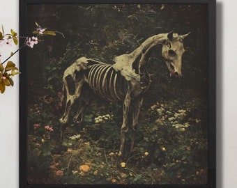 Kelpie Skeleton Photograph Scottish Art Dark Fantasy Gothic Folklore Mystical Horse Witchy Occult Mythical by VanyaS DarkessentialsS