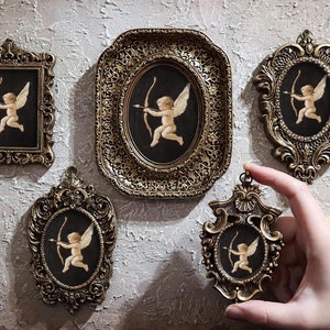 Cupid Wall Art Romantic Angel Print Classical Cherub Décor Baroque Style Home Poster Cute Miniature Small Painting by VanyaS DarkessentialsS