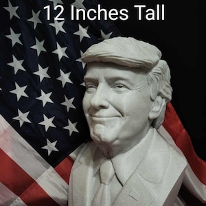 Donald Trump Statue / Bust President M.A.G.A. 2024 USA YUGE 12 inch! choice of White or Stone Finish