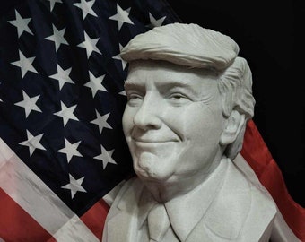 Donald Trump Statue / Bust President M.A.G.A. 2024 USA YUGE 12 inch! choice of White or Stone Finish