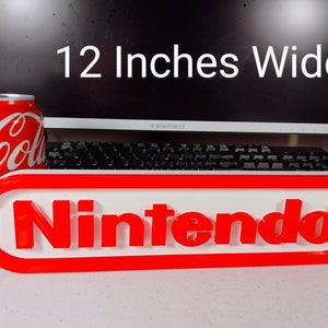 Nintendo logo Sign - 3D Printed - 3 SIZES - Desk & Shelf art, Wall Decoration