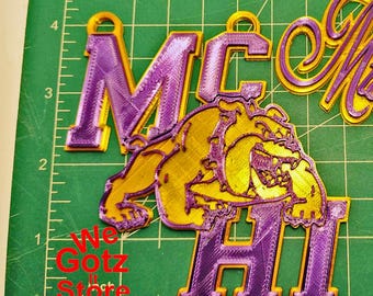 McHi McAllen Bulldogs Large School LOGO Kundenspezifisches KUNSTSTOFF Schmuckstück