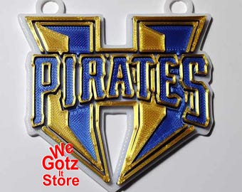 Hidalgo Pirates High School Großes Schul-LOGO Kundenspezifisches KUNSTSTOFF Schmuckstück