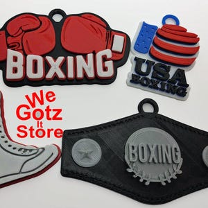 Boxing Themed Homecoming Mum Trinkets custom plastic designs 3 Color