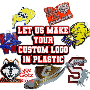 Custom High School Logo Plastic Trinket 4&quot; School LOGO Custom PLASTIC Trinket