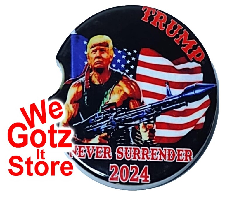 Trump Rambo MAGA 2024 Ceramic Car Coaster - Set of 2 Coasters - Etsy