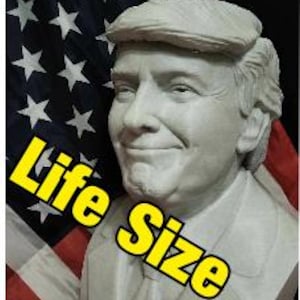 LIFE SIZE Yuge 20 inch! Donald Trump Statue / Bust President MAGA 2024 U.S.A.