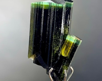 Natural Twin Terminated Green Cap Tourmaline Crystal Specimen From Skardu Pakistan, 3.3 Grams