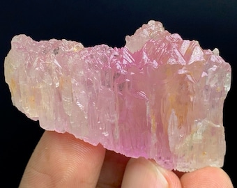 Pink Kunzite Crystal, Raw Fluorescent Stone with Complex Termination From Afghanistan- 35 Gram