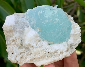 スカイブルーアクアマリン結晶標本：パキスタン、スカルドゥ鉱山（19
