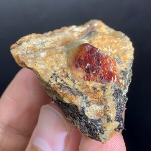Zircon Specimen, Natural Zircon, Red Zircon, Zircon Stone, Minerals Specimen, Zircon From Skardu Pakistan- 37 Gram, Zircon Crystal On Matrix