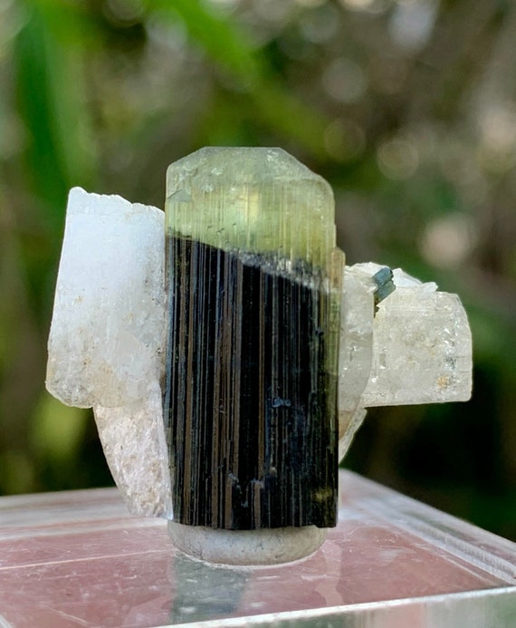 Green Cap Tourmaline Crystal with Feldspar, Skardu Pakistan